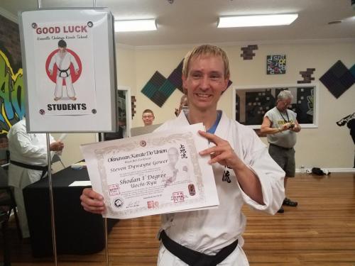 Steven with his OKU Shodan Certificate